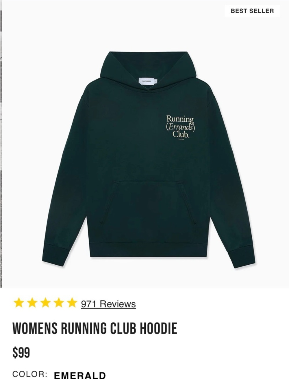 TALENTLESS Set - Running (Errands) Club Hoodie + Matching Straight Leg - Size L